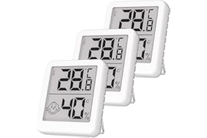 CANISFLAX Digital Hygrometer Indoor Thermometer Fast Refresh Accurate Temperature and Humidity Monitor for Home, Baby Room, Office, Greenhouse, and More (White, 3 Pack)