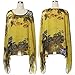 Qunsia Myosotis510 Women's Chiffon Caftan Poncho Tunic Top Cover up Batwing Blouse Yellow