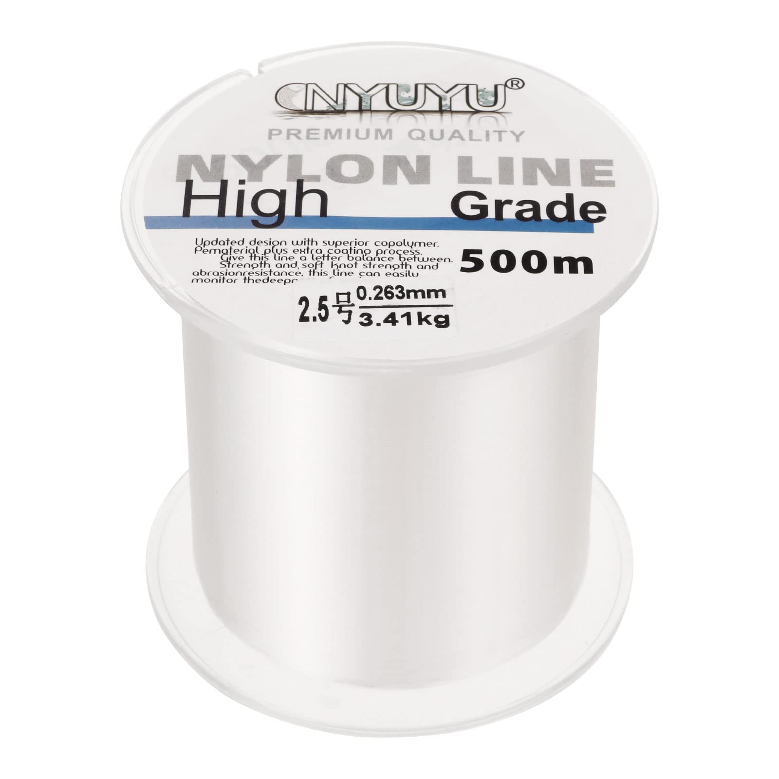 PATIKIL 1640FT/547Yard 8lb Nylon Fishing Line, 2.5# Monofilament String Wire Fluorocarbon Coated for DIY Craft Hanging Decoration, Clear