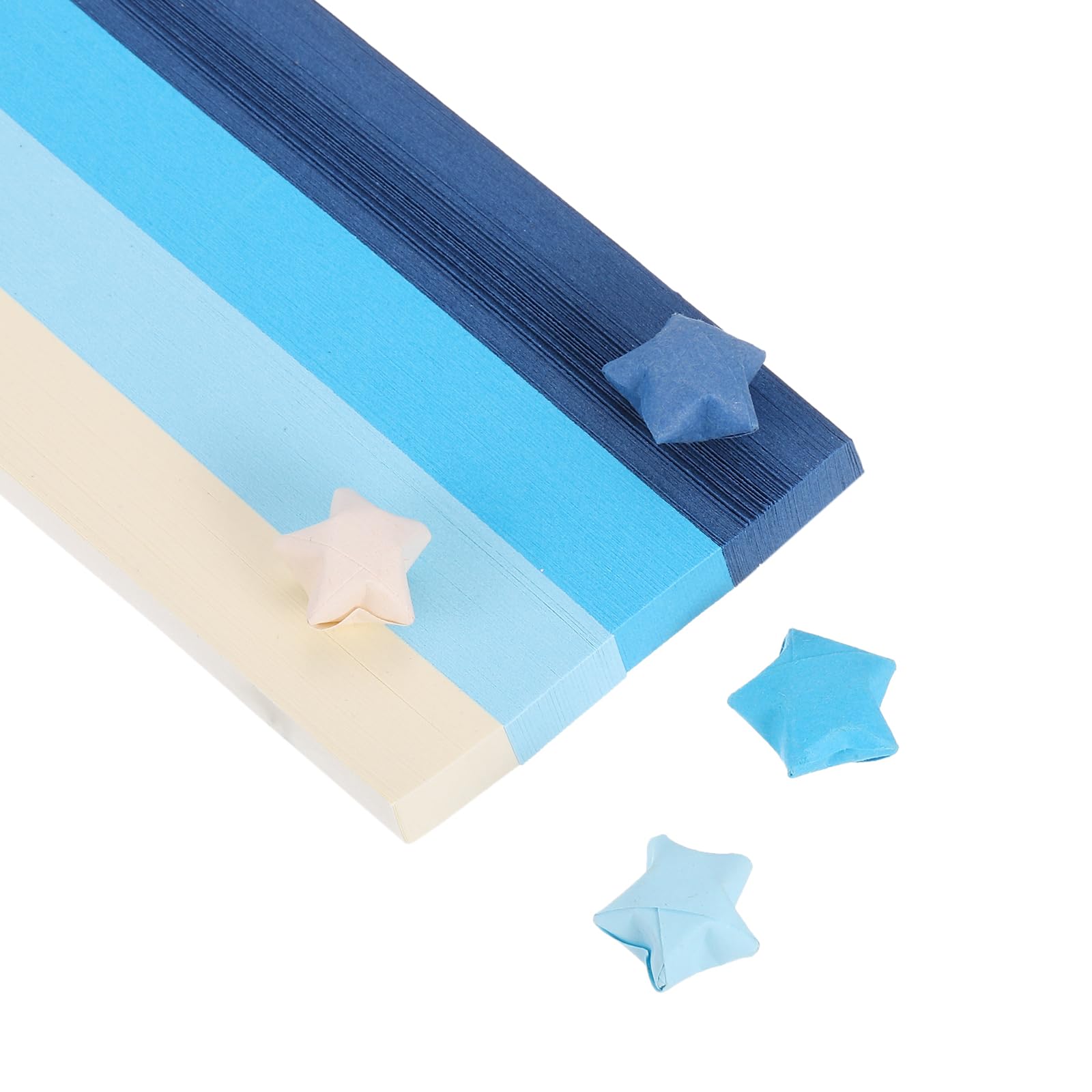 PATIKIL 1080 Sheets Origami Star Paper Strips, 4 Gradient Blue Paper Star Strips for Decoration DIY Hand Art Crafts, 9.4x1/2inch
