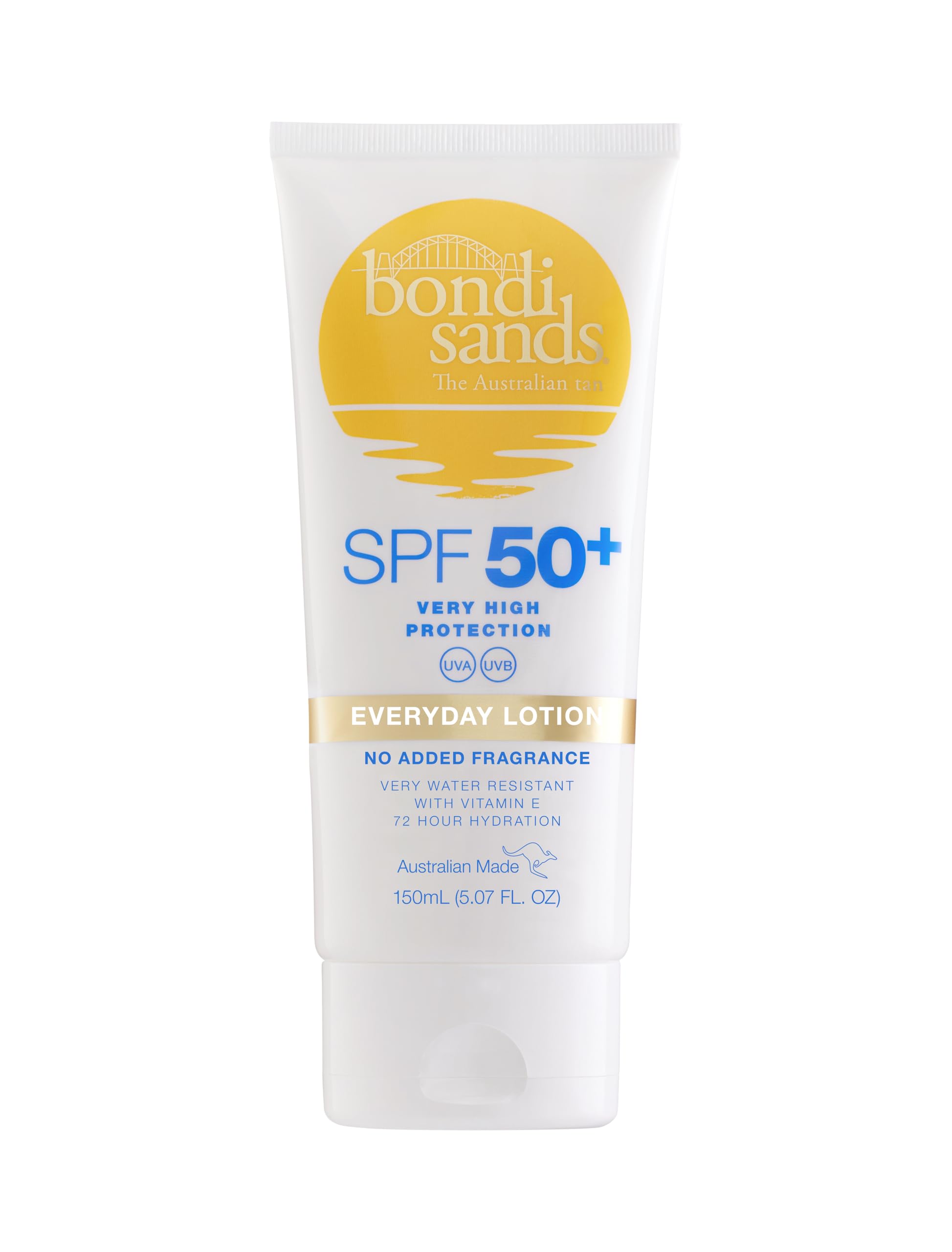 Bondi Sands Fragrance Free Sunscreen Lotion SPF 50+ | Non-Greasy Broad-Spectrum Formula Moisturises, Soothes, and Protects Skin, Water Resistant Up To 4 Hours + Cruelty Free | 150 mL/5.07 Oz
