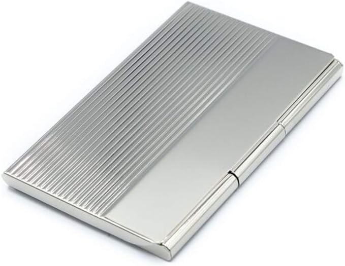 Business Card Carrying Case Luxurious Chrome Silver
