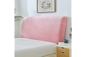 EFELIM Velvet Bed Headboard Slipcover Full Queen California King Size Bed, Super Stretch Bed Headboard Cover Soft Dustproof Protector (Pink,Queen Headboard Length(59"-67"))