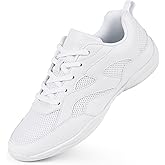 Smapavic Cheer Shoes for Youth Girls White Cheerleading Athletic Dance Shoes Tennis Sneakers for Competition Sport Training