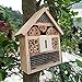 B&P Bee House, Natural Wooden Insect House Garden Bug Hotel, Perfect Shelter for Bees,Butterflies and Ladybugs, Size 8.66 x 7.48 x 2.76 inch