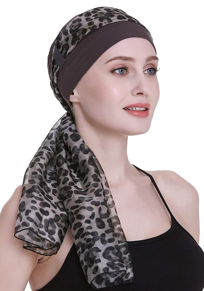 FocusCareElegant Chemo Cap With Silky Scarfs For Cancer Women Hair Loss Sleep Beanie