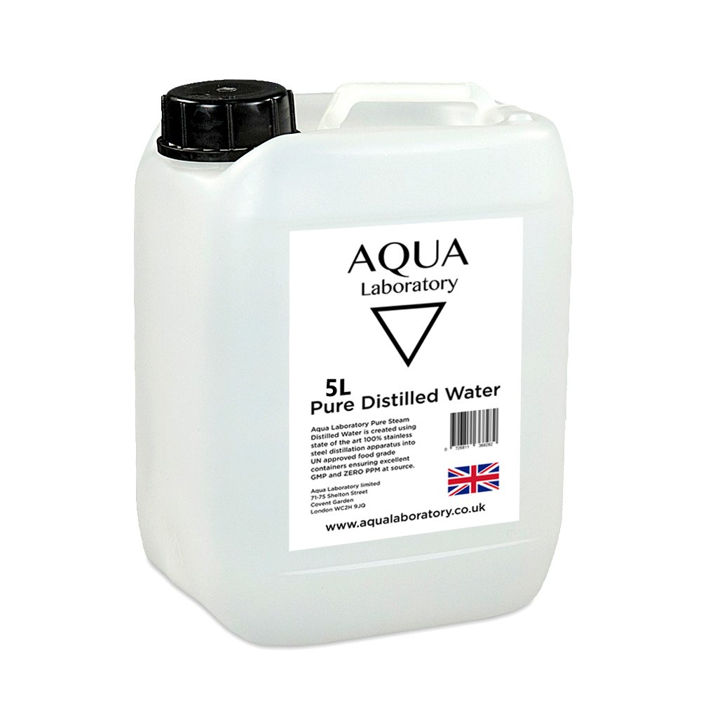 Aqua Laboratory 0.0 PPM Pure Steam Distilled Water (5 litres in UN
