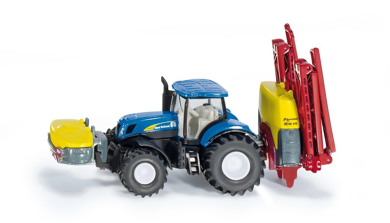 siku 1799, New Holland Tractor with Kverneland Crop Sprayer, 1:87, Metal,Plastic, Blue, Folding boom
