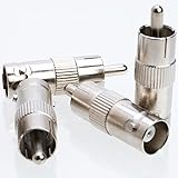 BNC Female Jack to RCA Male Plug Adapter Straight Connector for CCTV Security Camera - Choose a Pack of 10/20/30/50/100 Units