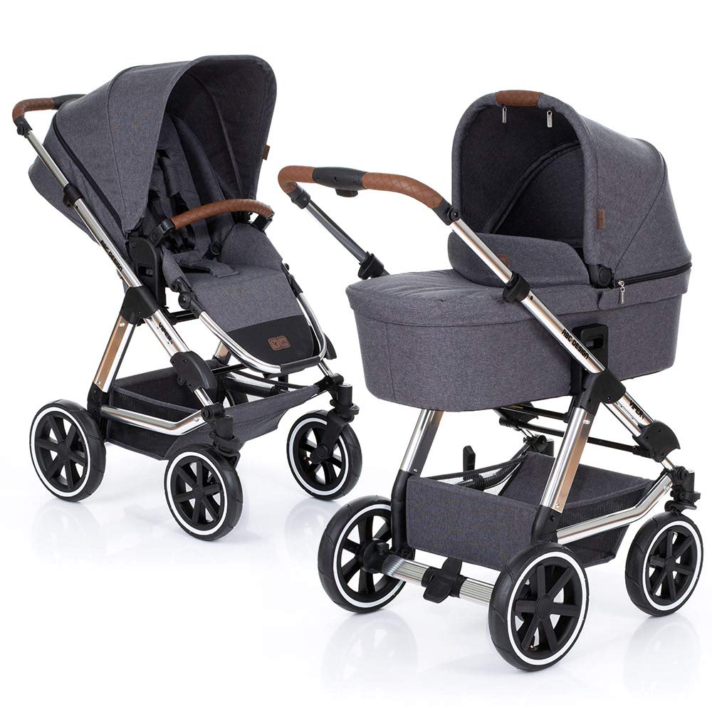 ABC Design Kombi-Kinderwagen Viper 4 - Diamond Edition 2019 inkl. Babywanne und Buggy-Sitz - Grau