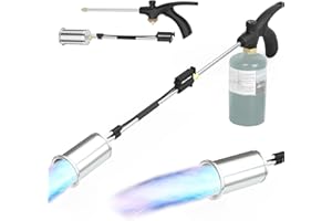 METROTESCO Propane Torch Weed Burner - 1,800,000 BTU Flame Thrower with Self - ignite Feature, Perfect for Weeding, Snow Melting, Asphalt, Roofing & More (Fuel Excluded)
