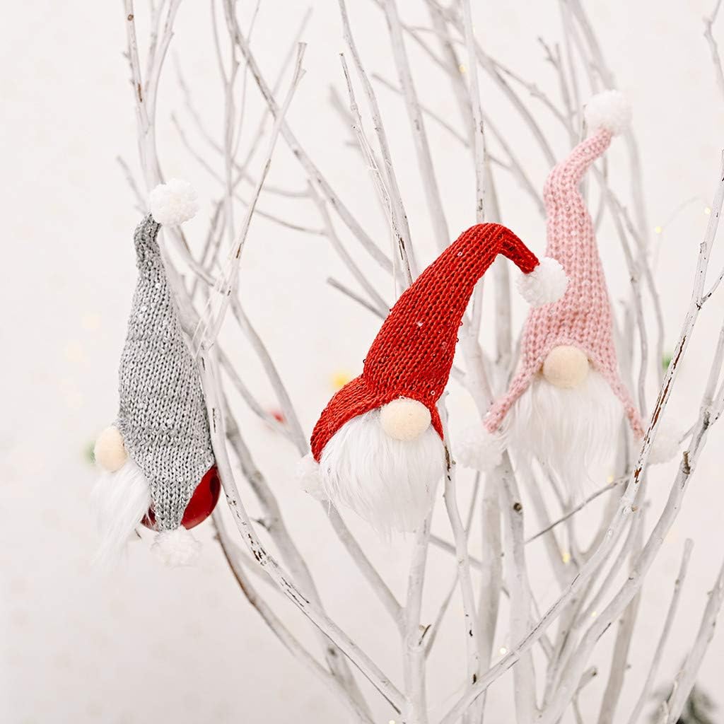 Amazon Com New Christmas Ornaments Rudolph Bell Pendant Ornaments Gnome Plush Knitted Sitting Pendant Window Doors Rudolph Desktop Christmas Elf Decoration Ornaments Gnome Home Bells Decor Rd Home Kitchen