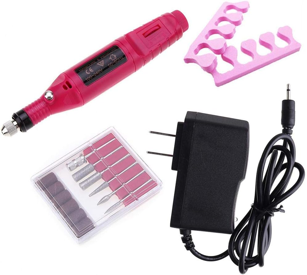 Professional Electric Nail Drill, Portable Acrylic Nail Tools, Manicure Pedicure Drill Kit for Acrylic, Gel Nails, File Grinder Manicure Pedicure Polishing Shape Tools (Multicolor)
