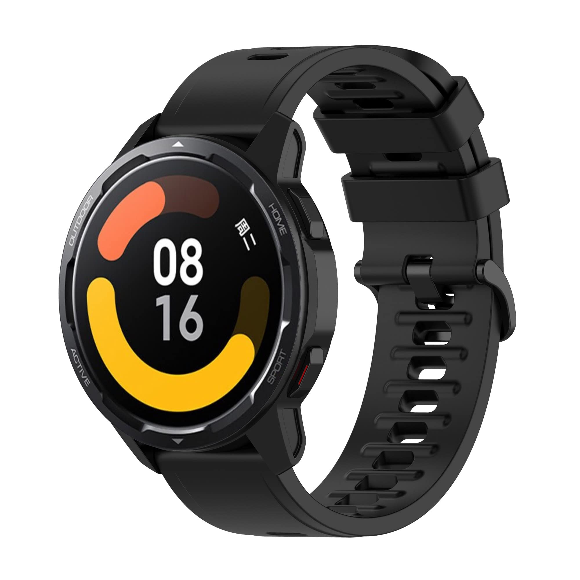 Tiggo Watch Strap Compatible for xiaomi watch S1 active,Silicone Wristband Adjustable Replacement Sport Strap, Watch Strap Wristband for xiaomi watch s1 active/xiaomi watch S1/watch color (black)