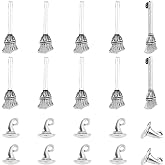 SUPERFINDINGS 140Pcs 2 Styles Witch Hat and Broom Charm Alloy Pendants Magic Broomstick Charm Wizard Cap Dangle Pendants for DIY Earrings Necklace Bracelet Jewelry Making