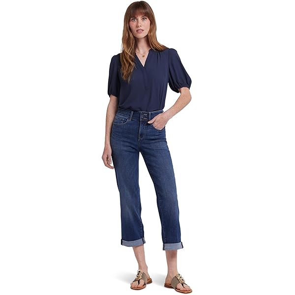 NYDJ Women's Joni Relaxed Capri Jeans in Majorca Bay at Amazon