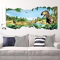 ZOOARTS Jurassic World Dinosaur Scroll Wall Decals Sticker for Kids