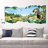 ZOOARTS Jurassic World Dinosaur Scroll Wall Decals Sticker for Kids' Room Decor