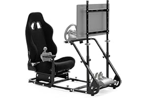 Dardoo G923 Racing Simulator Cockpit with Monitor Mount and Black Seat Adjustable Fits for Logitech G29 G920/Thrustmaster T300, Without Shifter, Wheel, Pedals and Display