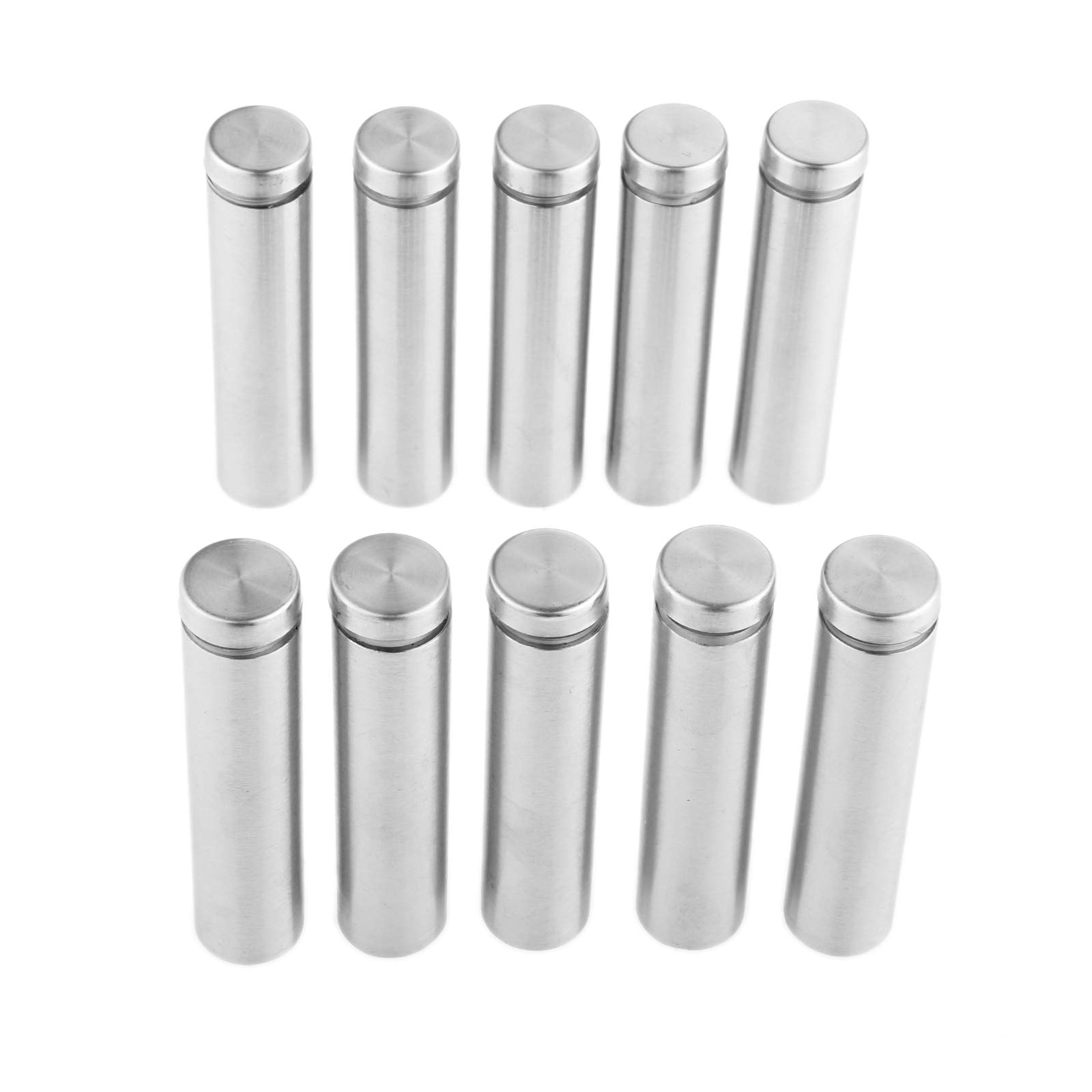 Hicello 10pcs 16x70mm Advertisement Nails Barrel Screws Glass Standoff Pins Stainless Steel