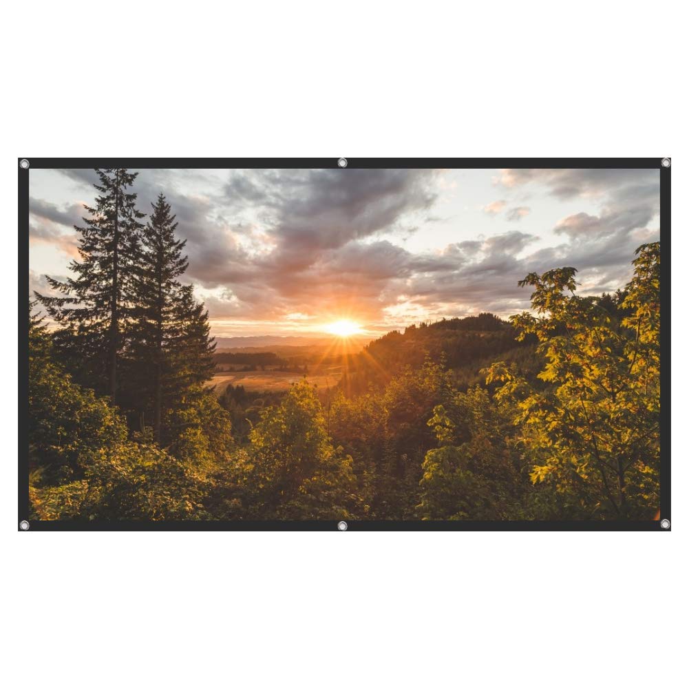 Tonysa 120 inch projector screen, 16: 9 fold Portable projection screen for home cinema films, training in the classroom, presentation in the conference room, public presentation(120 inches)