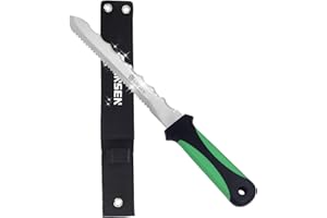 PAXLINSEN Stainless Steel Garden Knife with 11" Blade, Double Side Utility Sod Cutter Lawn Repair Garden Knife with Nylon Sheath (GREEN)