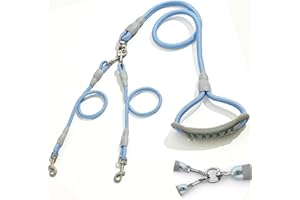 AKEISHE Double Dog Leash for Two Dogs – Tangle-Free 360° Swivel Design, Detachable Dual Leash for Walking & Training, Durable and Strong for Better Control