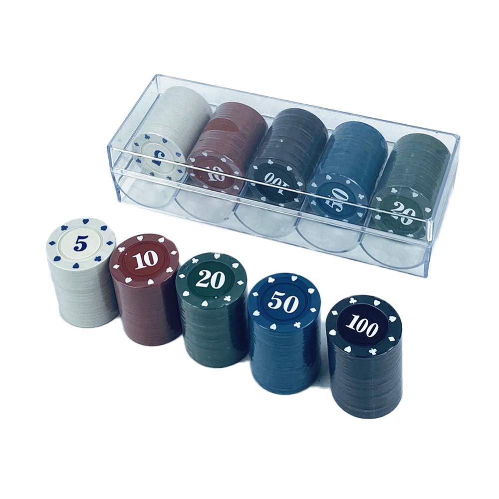 poker Gambling Chips Poker chips set Bingo chips Poker chips casino laser chips Club poker chips plastic coloured chip Counting game chips for counting markers math learning poker chips 100 pieces