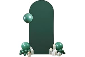 PARTISKY 7.2FT Hunter Green Arch Backdrop Cover, Spandex Fitted Wedding Arch Stand Covers 2-Sided Round Top Chiara Arch Backdrop Cover for Wedding Ceremony Birthday Party Baby Shower Banquet Decoration