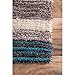 nuLOOM Drey Striped Shag Area Rug - 9x12 Shag Area Rug Casual Blue Multi/Brown Rugs for Living Room Bedroom Dining Room Nursery
