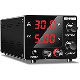 NICE-POWER DC Power Supply Variable, 30V 5A Adjustable Switching Regulated Source with Encoder, High Precision 3-Digits LED D