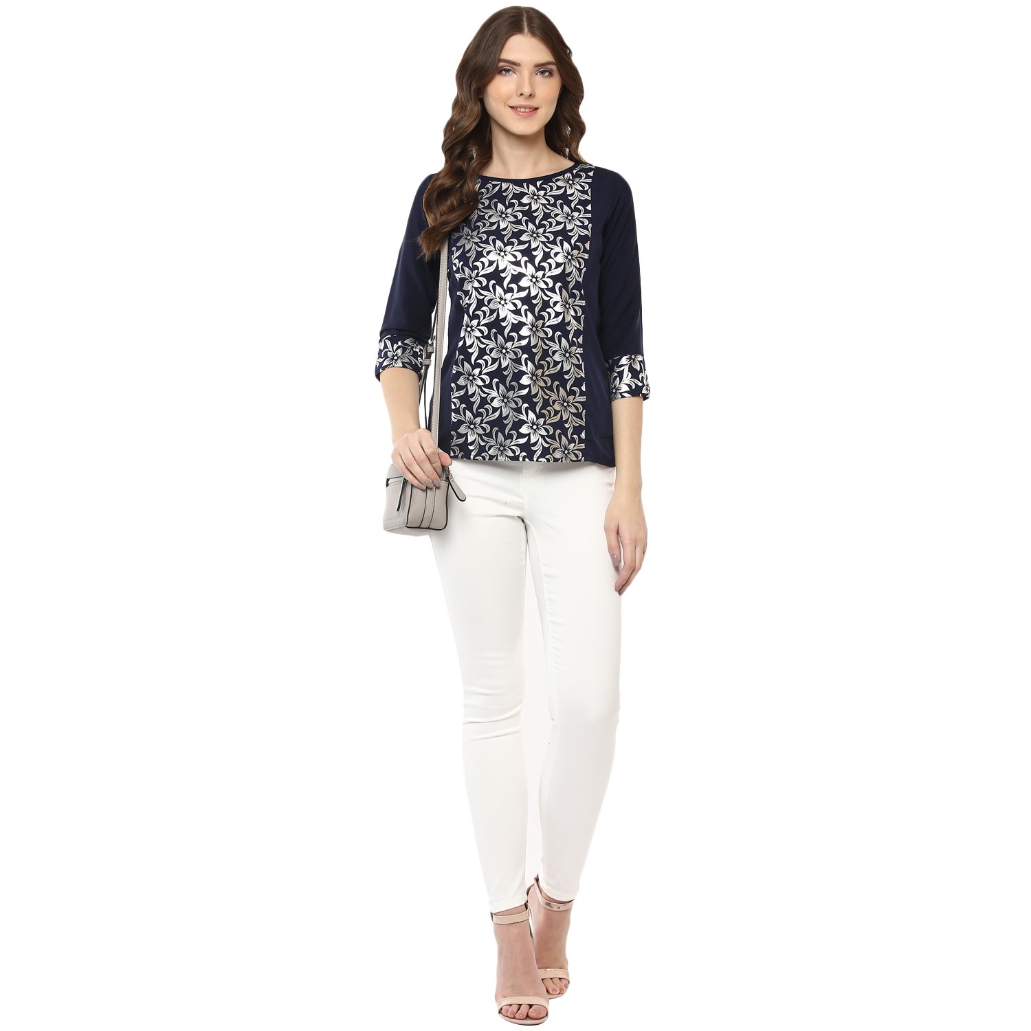 alc creations women's faux crepe top