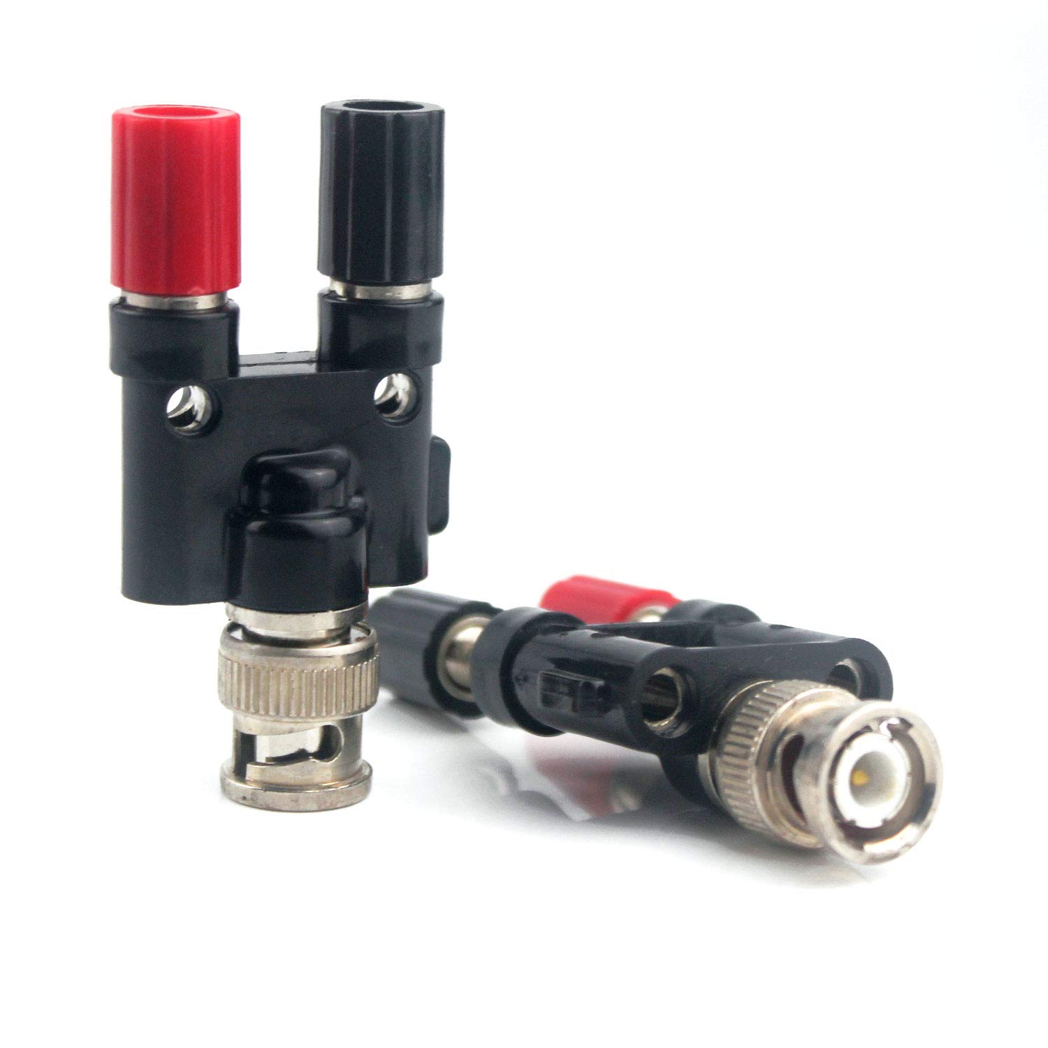 Aofan BNC Male to Dual 4mm Banana Jack Socket Adapter - 2 Pack, Nickel-Plated Connector for Electronics Testing ﻿