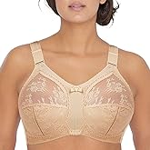 Women's Plus Size Full Coverage Wirefree Unlined Minimizer Lace Bra