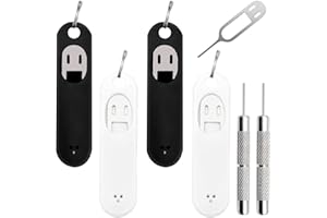 IOUALEY 6 Pack SIM Card Removal Tool,Sim Card Tray Opening Tool Eject Pins Needle Opener Ejector Compatible with All iPhone Apple iPad Samsung Galaxy Cell Phone Smartphone Watchchain Link Remover, Black,White
