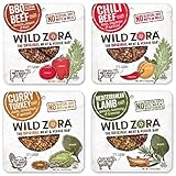 Wild Zora - 4 Flavor Meat and Veggie Bars Paleo Variety Pack, (Pack of 12)