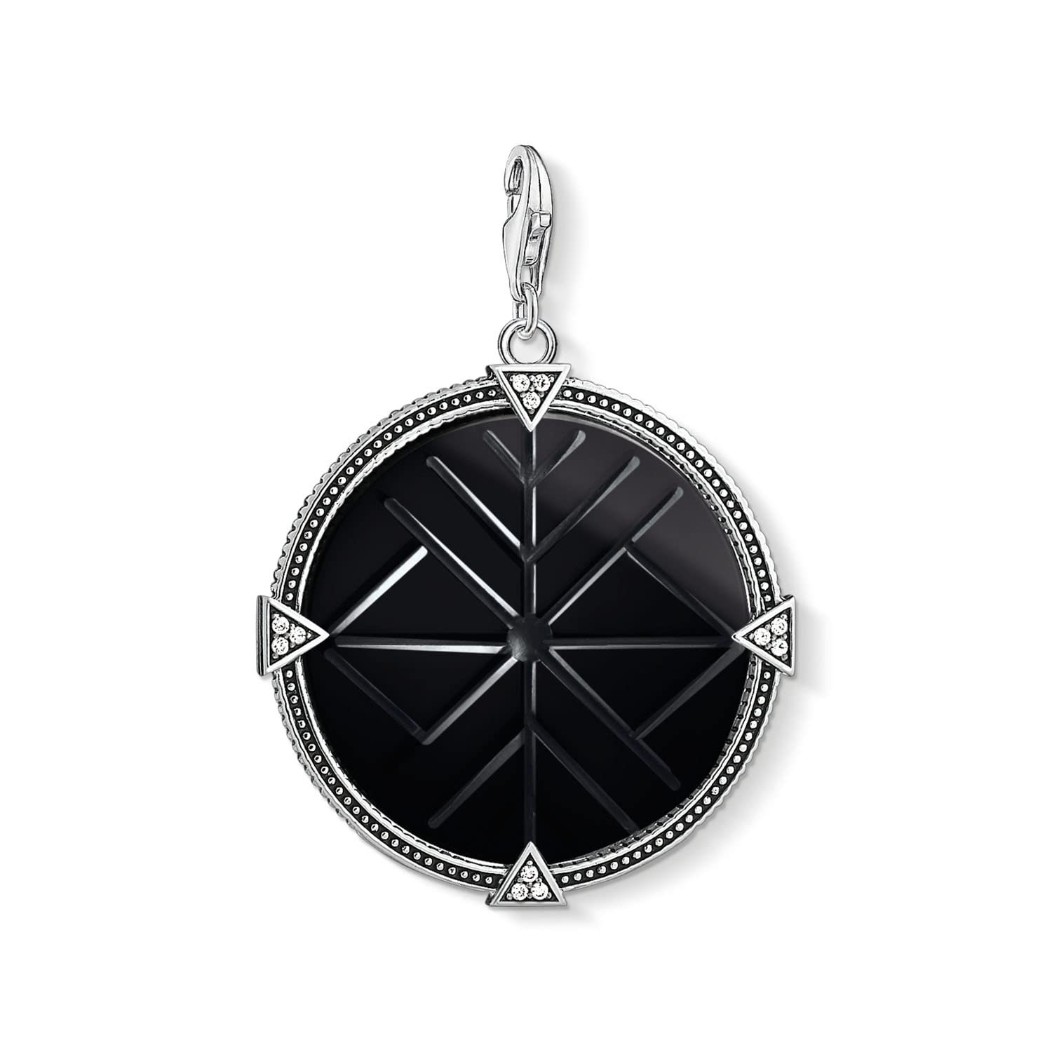 Thomas Sabo Y0011-508-11 Black Vintage Coin Pendant in 925 Sterling Silver