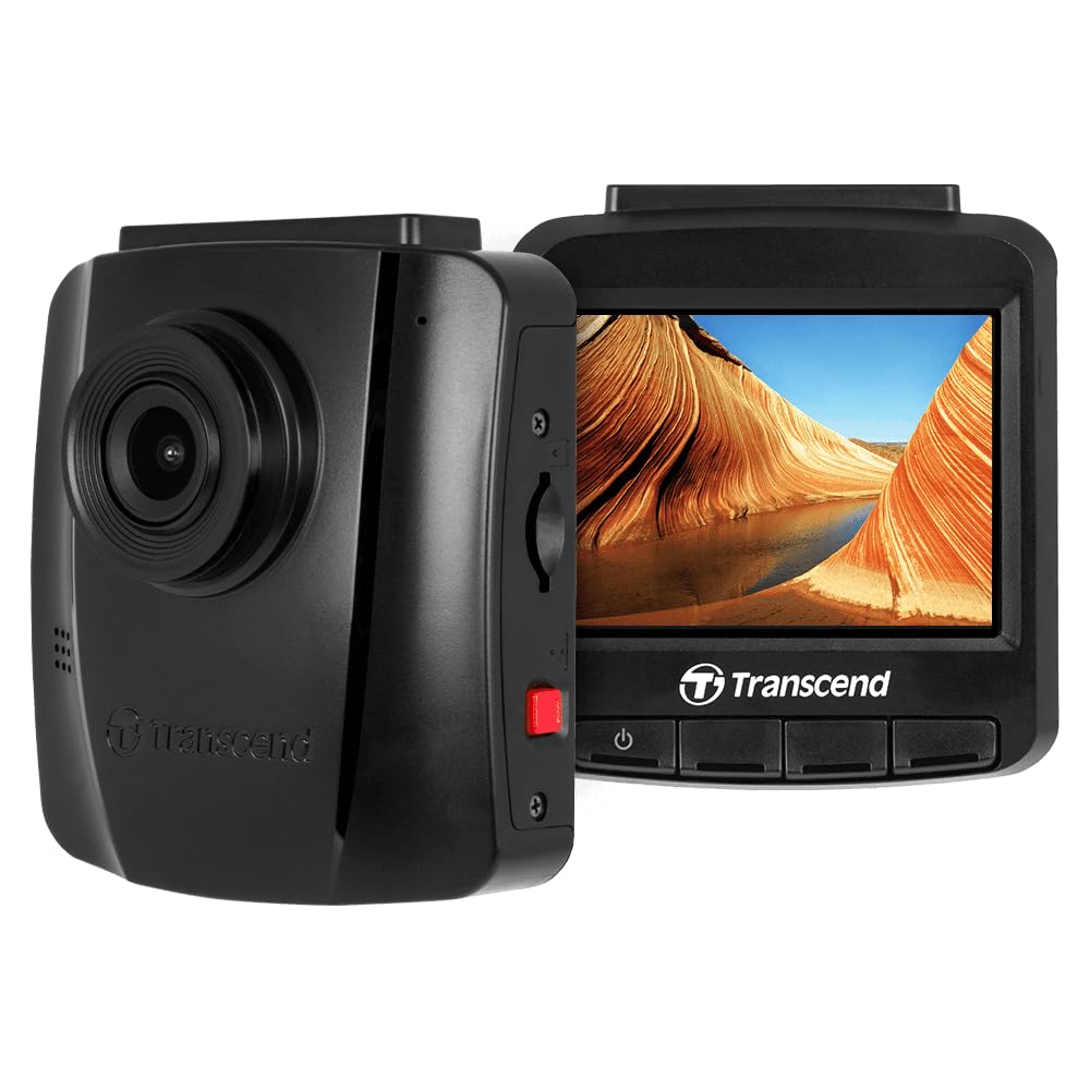 Transcend DrivePro 110 Dash Cam, 2K QHD 1440P, High-Sensitivity Image Sensor, G-Sensor, Built-in Battery, Includes 64GB microSD Card TS-DP110M-64G