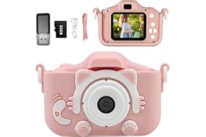 Snowall Cat Gift Camera for Girls,Preschool Digital Camera,Kids Camera for 3-8 Years Old Kids Boys Girls,Christmas Birthday Gifts with 32GB SD Card（Pink Cat）