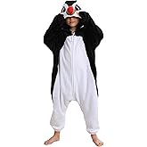 CuteOn Unisex Animal Onesie Pajamas Cosplay Halloween Costume Christmas Sleepwear Homewear for Kids Puffin 4-13Y