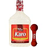 Karo Light Corn Syrup with Real Vanilla, 32 Ounce Bottle with Karo Measuring Spoon