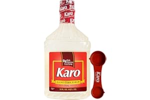 Karo Light Corn Syrup with Real Vanilla, 32 Ounce Bottle with Karo Measuring Spoon
