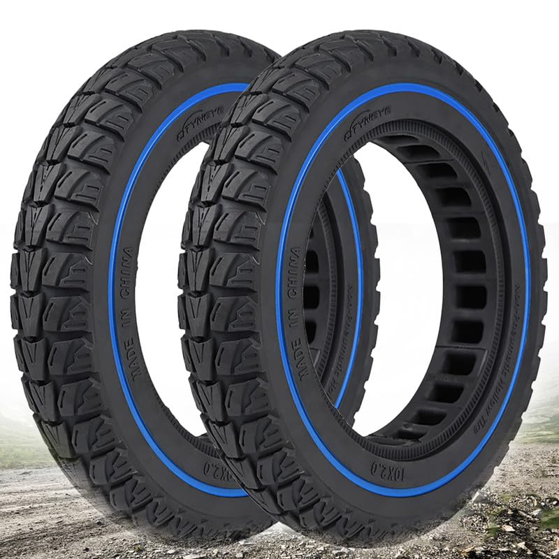 GLDYTIMES 10 Inch Off Road Tires, 10X2.125, 50/75-6.1 Solid Tire Replacement for Hiboy S2R Plus AOVOPRO ES80 Electric Scooter, 10x2/54-152 Honeycomb Tubeless Rubber Front Rear Tyre