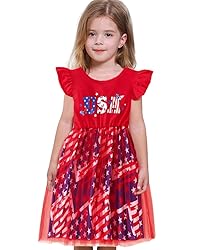 Girls 4th of July Outfit American Flag Dress