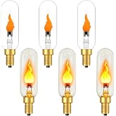 Vicstone E12 Flame Light Bulbs Real Flickering Effect LED Candelabra Bulb-6 | Crystal Clear Chandelier Bulbs, No Flicker Glow for Halloween Christmas Porch Patio Living Room Outdoor Indoor Decorations