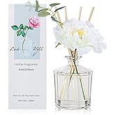 L'odeur Vill Reed Diffuser, 8.5 Oz(250ml) Red Rose Bathroom Diffuser with 10 Sticks, Scented Diffuser Home Fragrance Essential Oil Reed Diffuser Set for Home Large Rooms Bathroom Shelf Decor