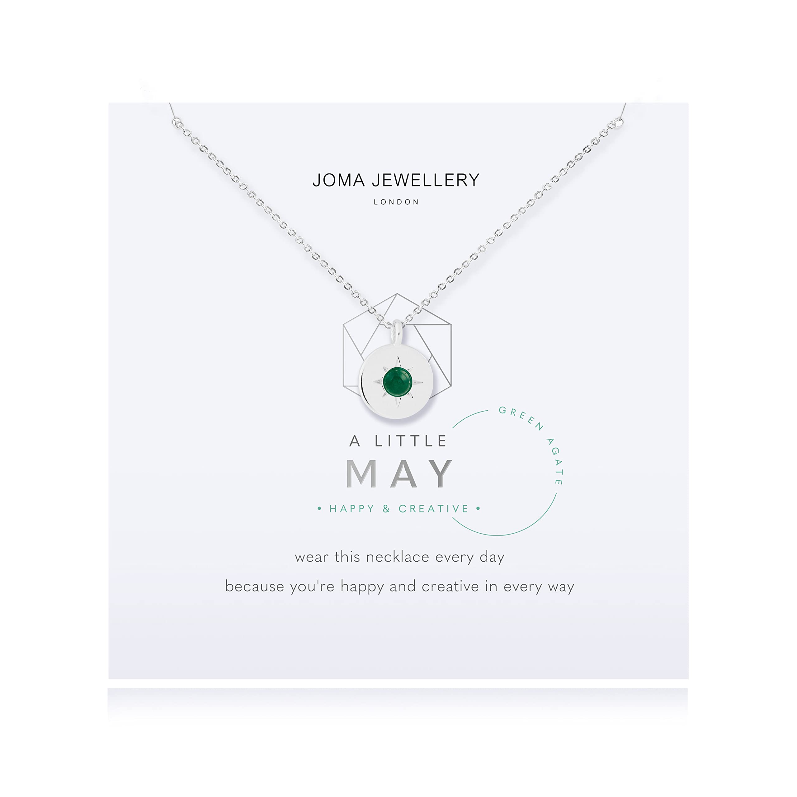 A Little Birthstone Birthday Gift For May Green Agate Necklace
