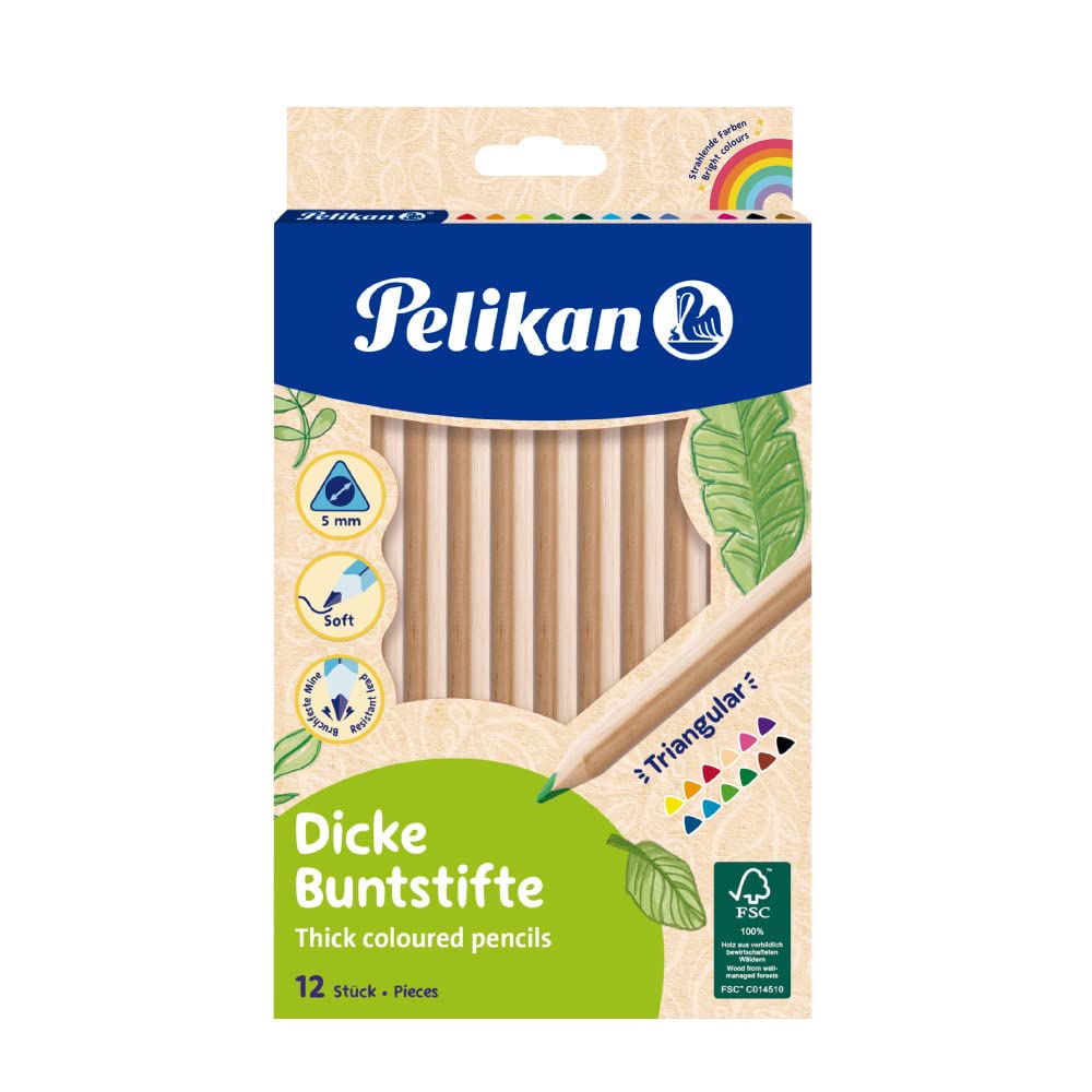 Pelikan Jumbo Triangular Colouring Pencils in Box of 12
