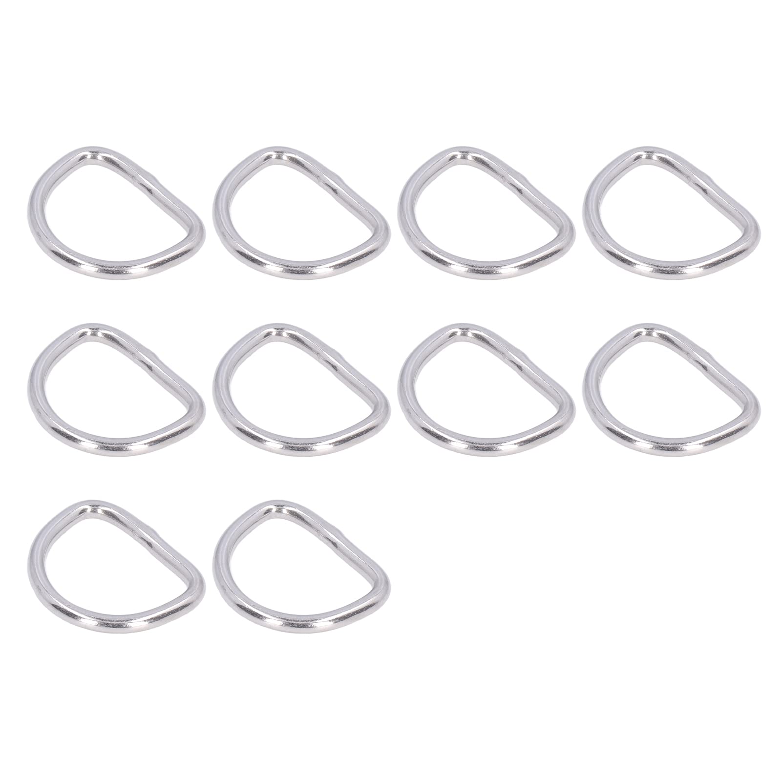 Seamless D Rings, 10Pcs Marine Grade D Ring Highly Polished for Anchoring