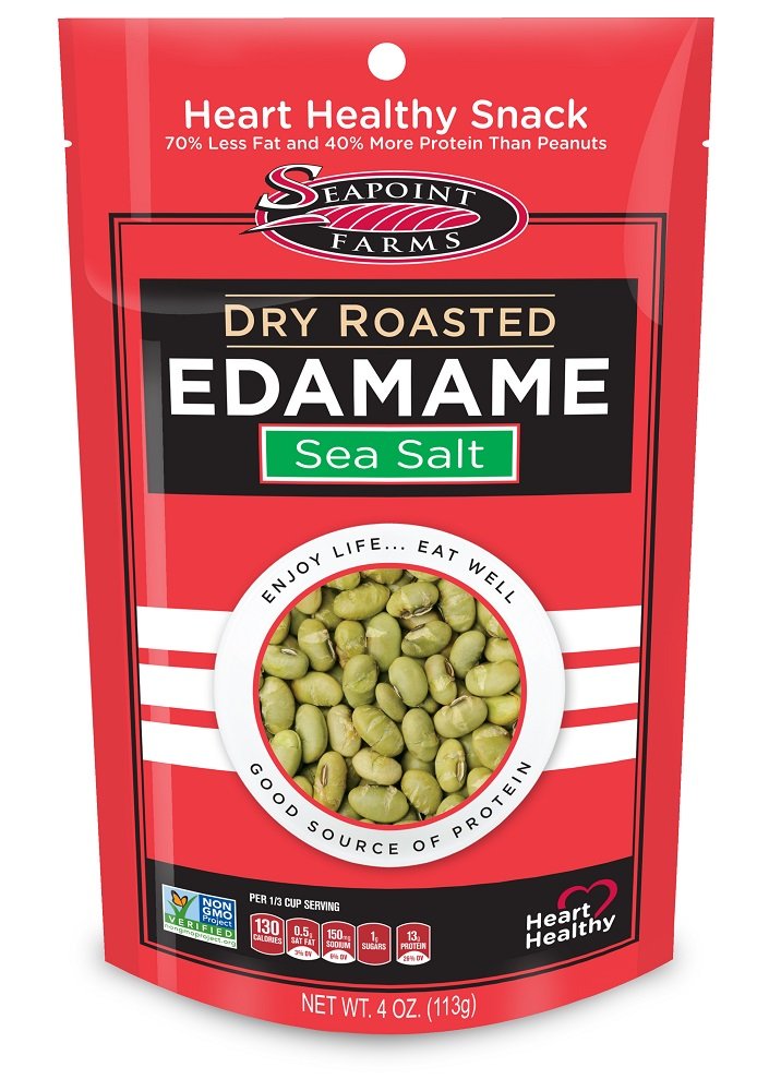 Seapoint Farms Dry Roasted Edamame, Sea Salt, 4-Ounce Pouches (Pack of 12)